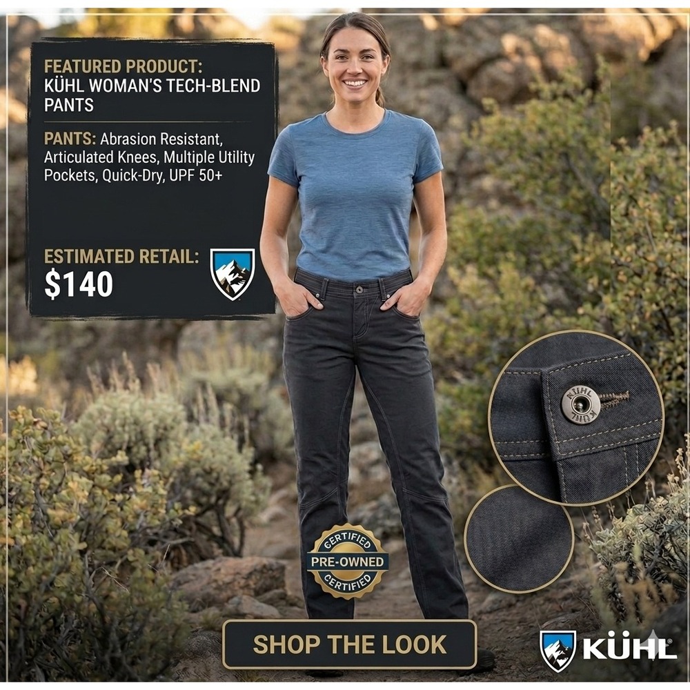 Kuhl Hiking Pants Womens Size 12 Gray Outdoor Performance Stretch Trail